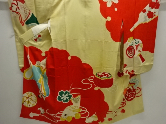 JAPANESE KIMONO / ANTIQUE JUBAN / SILK / KINSHA / EMBROIDERY / TOYS